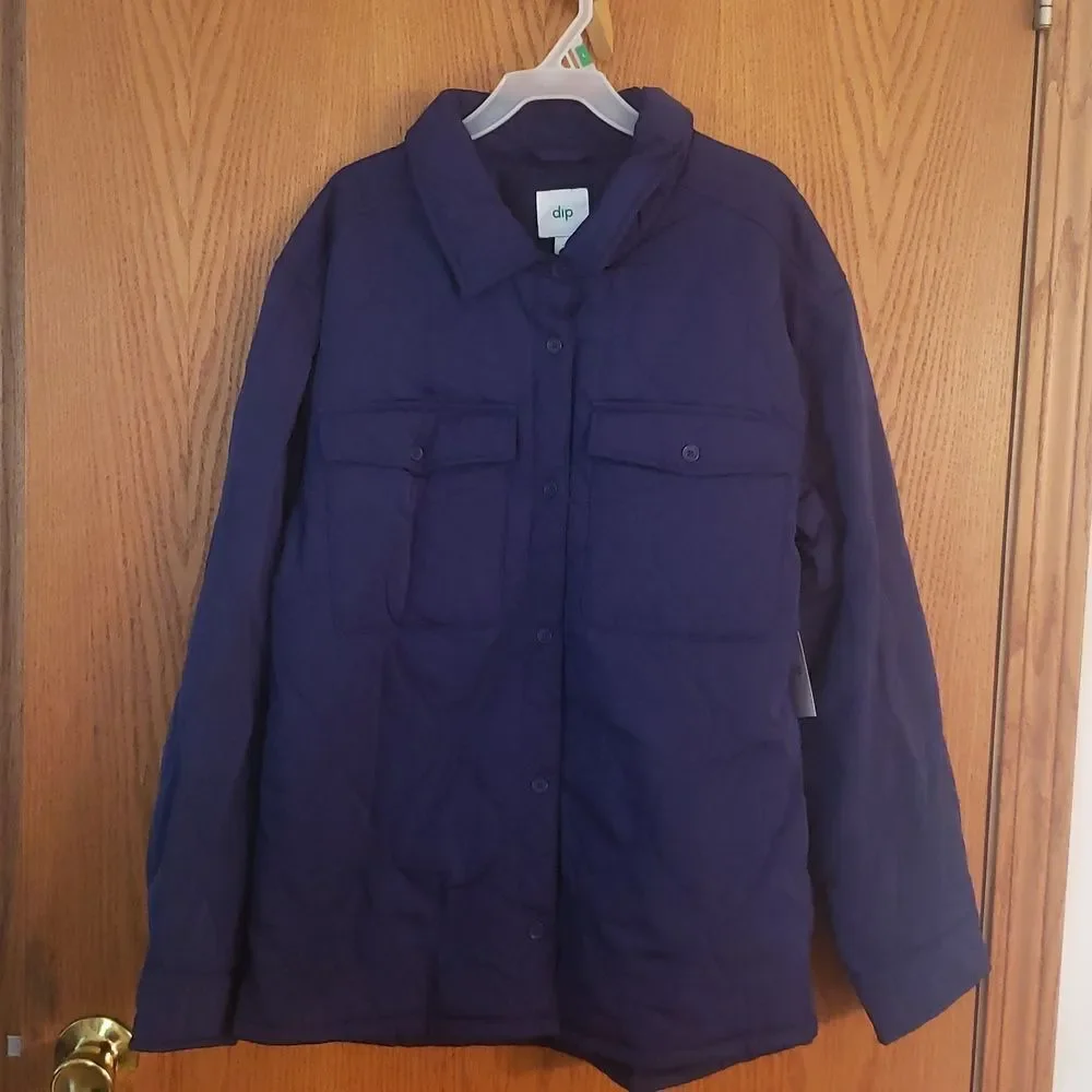 NWT Navy Blue dip Lightweight Quilted Lined Jacket Coat Youth Sz XL (16)